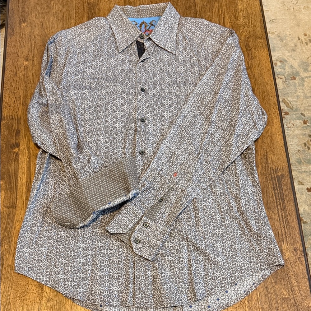 Robert Graham Brown and Blue Button-Down Shirt